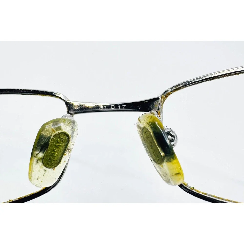 Versace Eyeglasses Womens Silver Black Greca Rhinestone 1122-B 51-17-135